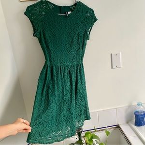 H&M Emerald Lace Mini Dress